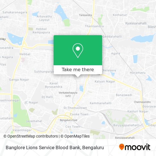 Banglore Lions Service Blood Bank map