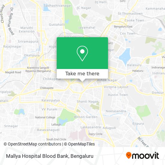 Mallya Hospital Blood Bank map