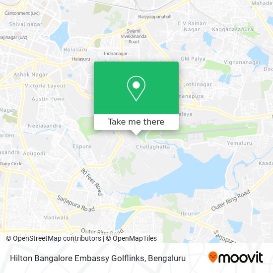 Hilton Bangalore Embassy Golflinks map