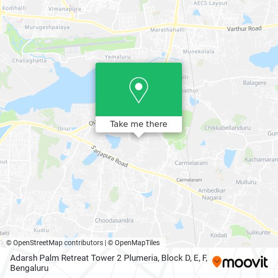 Adarsh Palm Retreat Tower 2 Plumeria, Block D, E, F map