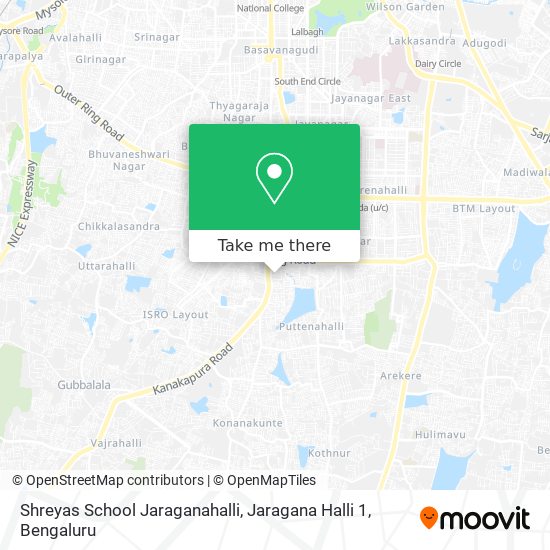 Shreyas School Jaraganahalli, Jaragana Halli 1 map