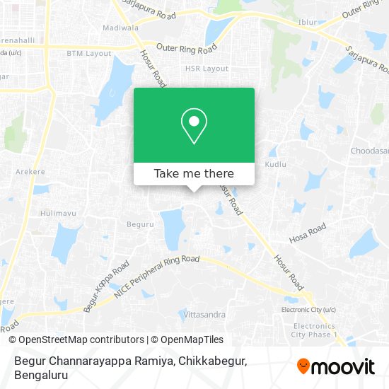 Begur Channarayappa Ramiya, Chikkabegur map