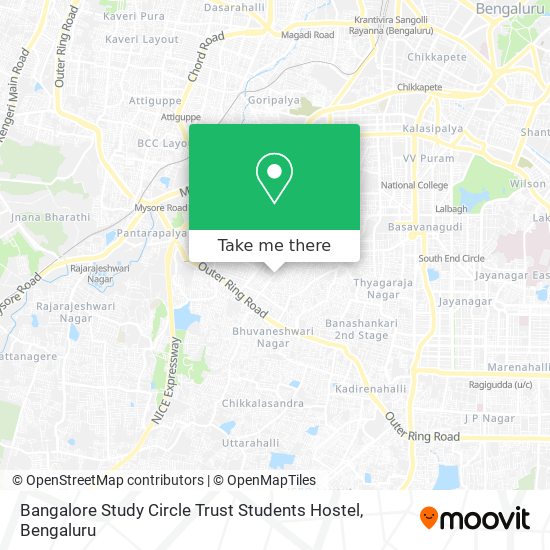 Bangalore Study Circle Trust Students Hostel map