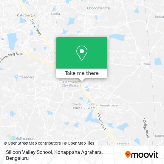 Silicon Valley School, Konappana Agrahara map