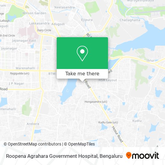 Roopena Agrahara Government Hospital map