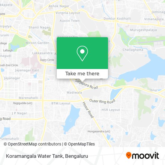 Koramangala Water Tank map