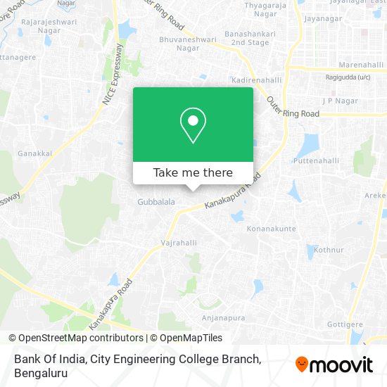 Bank Of India, City Engineering College Branch map