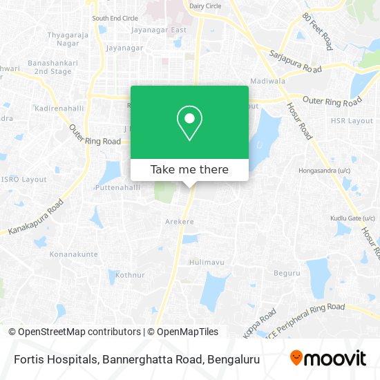 Fortis Hospitals, Bannerghatta Road map