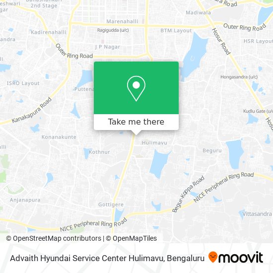 Advaith Hyundai Service Center Hulimavu map