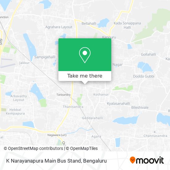 K Narayanapura Main Bus Stand map