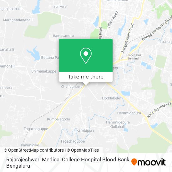 Rajarajeshwari Medical College Hospital Blood Bank map