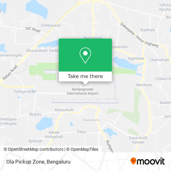 Ola Pickup Zone map