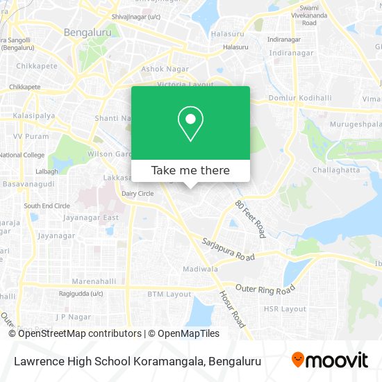 Lawrence High School Koramangala map