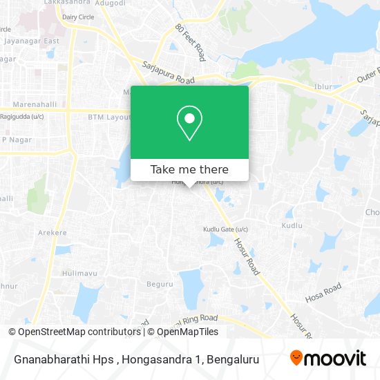 Gnanabharathi Hps , Hongasandra 1 map
