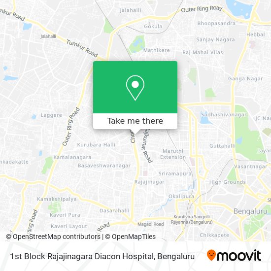 1st Block Rajajinagara Diacon Hospital map