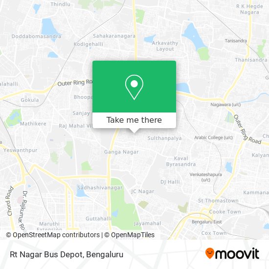 Rt Nagar Bus Depot map