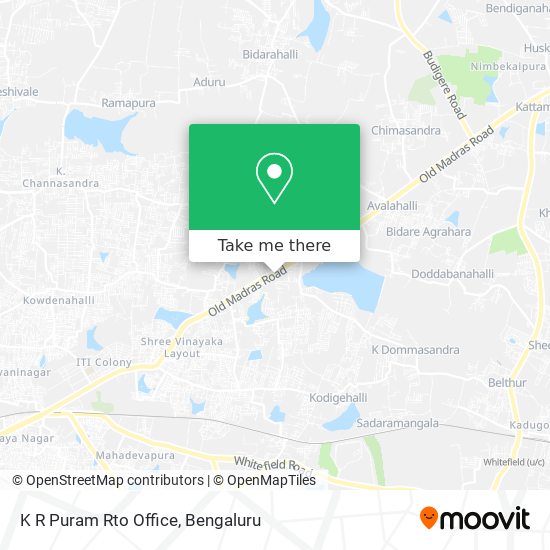 K R Puram Rto Office map