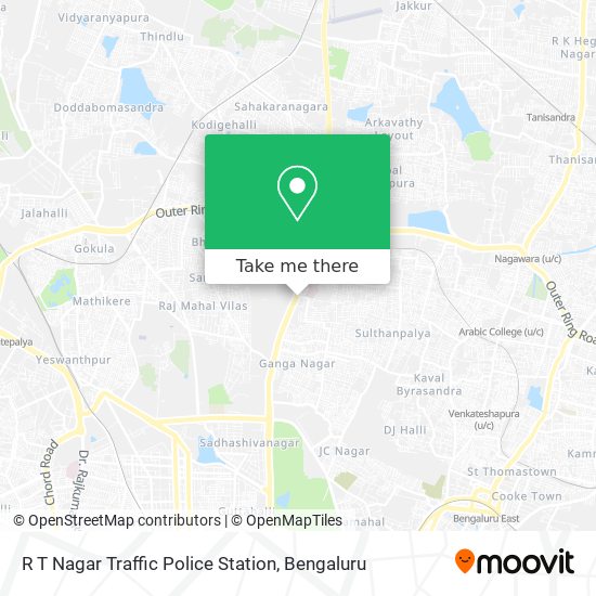 R T Nagar Traffic Police Station map