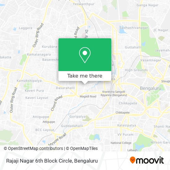 Rajaji Nagar 6th Block Circle map