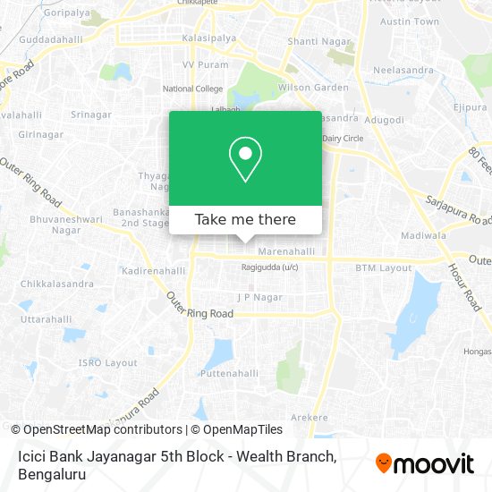 Icici Bank Jayanagar 5th Block - Wealth Branch map