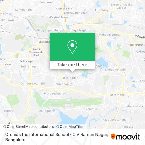 Orchids the International School - C V Raman Nagar map
