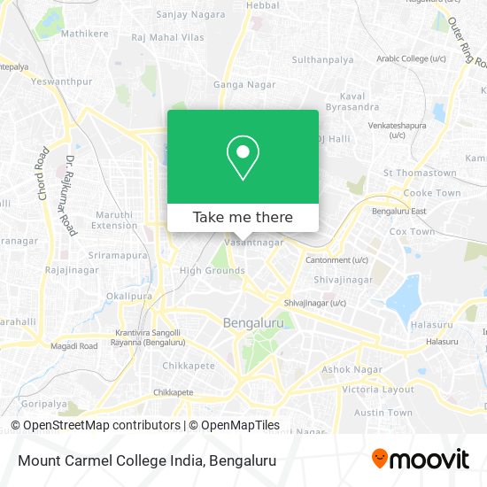Mount Carmel College India map