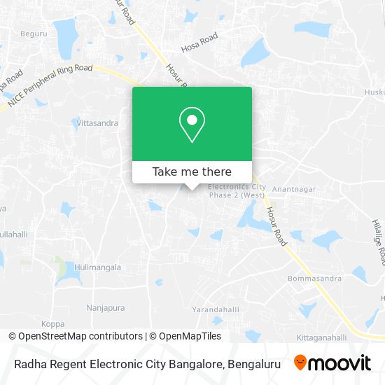 Radha Regent Electronic City Bangalore map