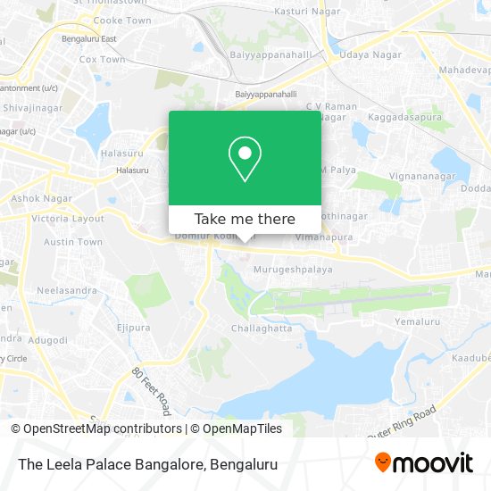 The Leela Palace Bangalore map