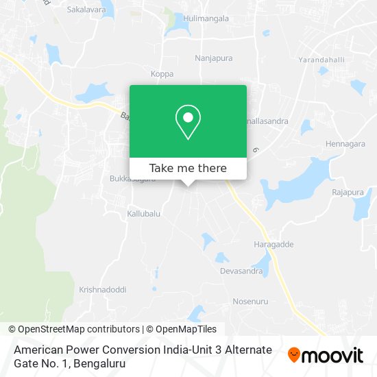 American Power Conversion India-Unit 3 Alternate Gate No. 1 map