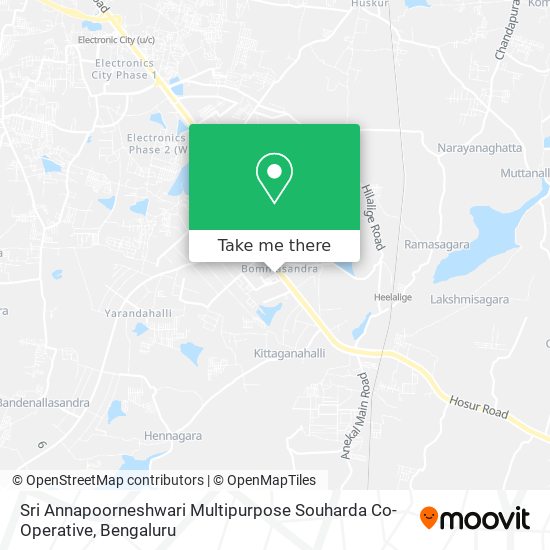 Sri Annapoorneshwari Multipurpose Souharda Co-Operative map