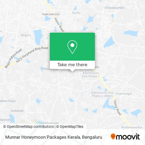 Munnar Honeymoon Packages Kerala map