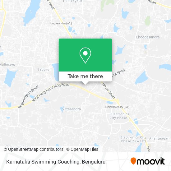 Karnataka Swimming Coaching map
