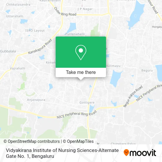 Vidyakirana Institute of Nursing Sciences-Alternate Gate No. 1 map
