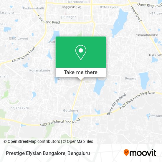 Prestige Elysian Bangalore map