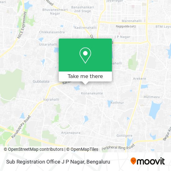 Sub Registration Office J P Nagar map