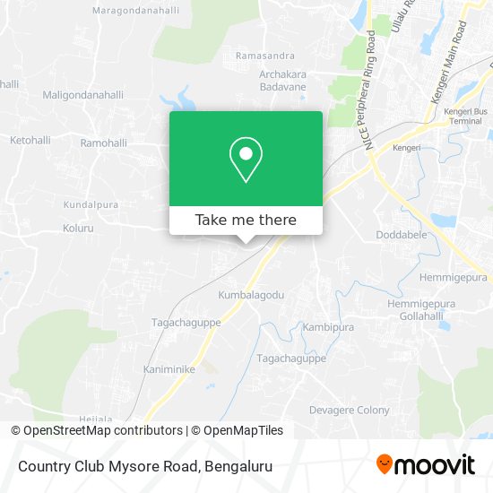 Country Club Mysore Road map