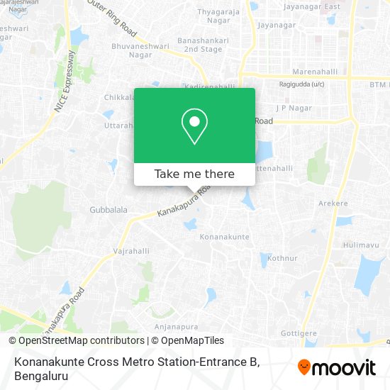 Konanakunte Cross Metro Station-Entrance B map