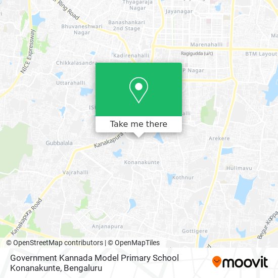 Government Kannada Model Primary School Konanakunte map