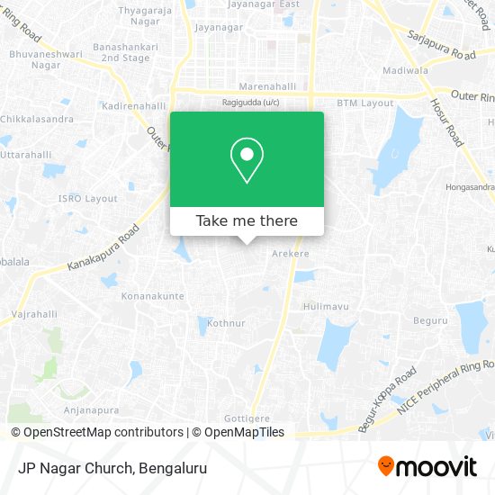 JP Nagar Church map