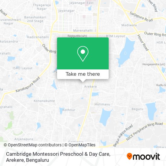 Cambridge Montessori Preschool & Day Care, Arekere map