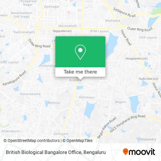 British Biological Bangalore Office map