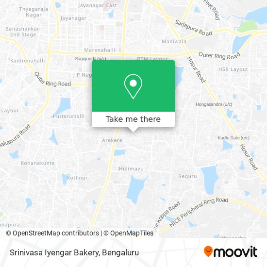 Srinivasa Iyengar Bakery map