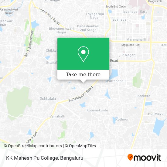 KK Mahesh Pu College map