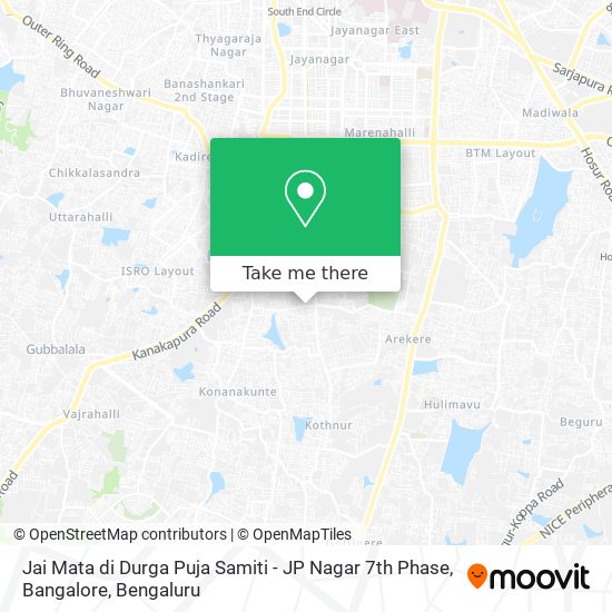Jai Mata di Durga Puja Samiti - JP Nagar 7th Phase, Bangalore map