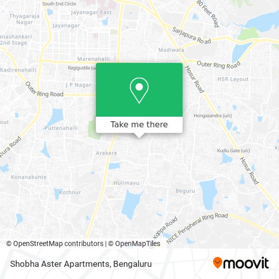 Shobha Aster Apartments map