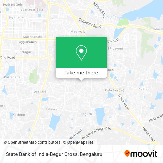 State Bank of India-Begur Cross map