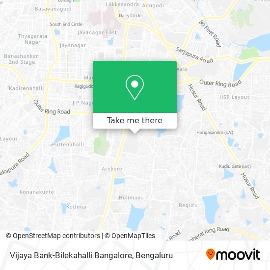 Vijaya Bank-Bilekahalli Bangalore map