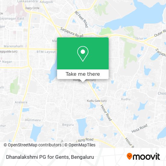 Dhanalakshmi PG for Gents map