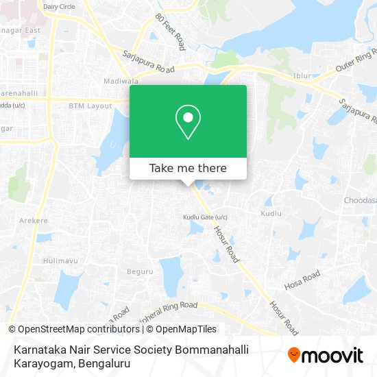 Karnataka Nair Service Society Bommanahalli Karayogam map