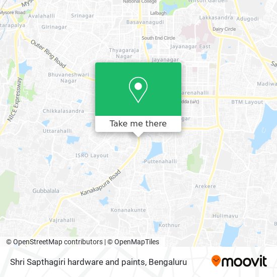 Shri Sapthagiri hardware and paints map